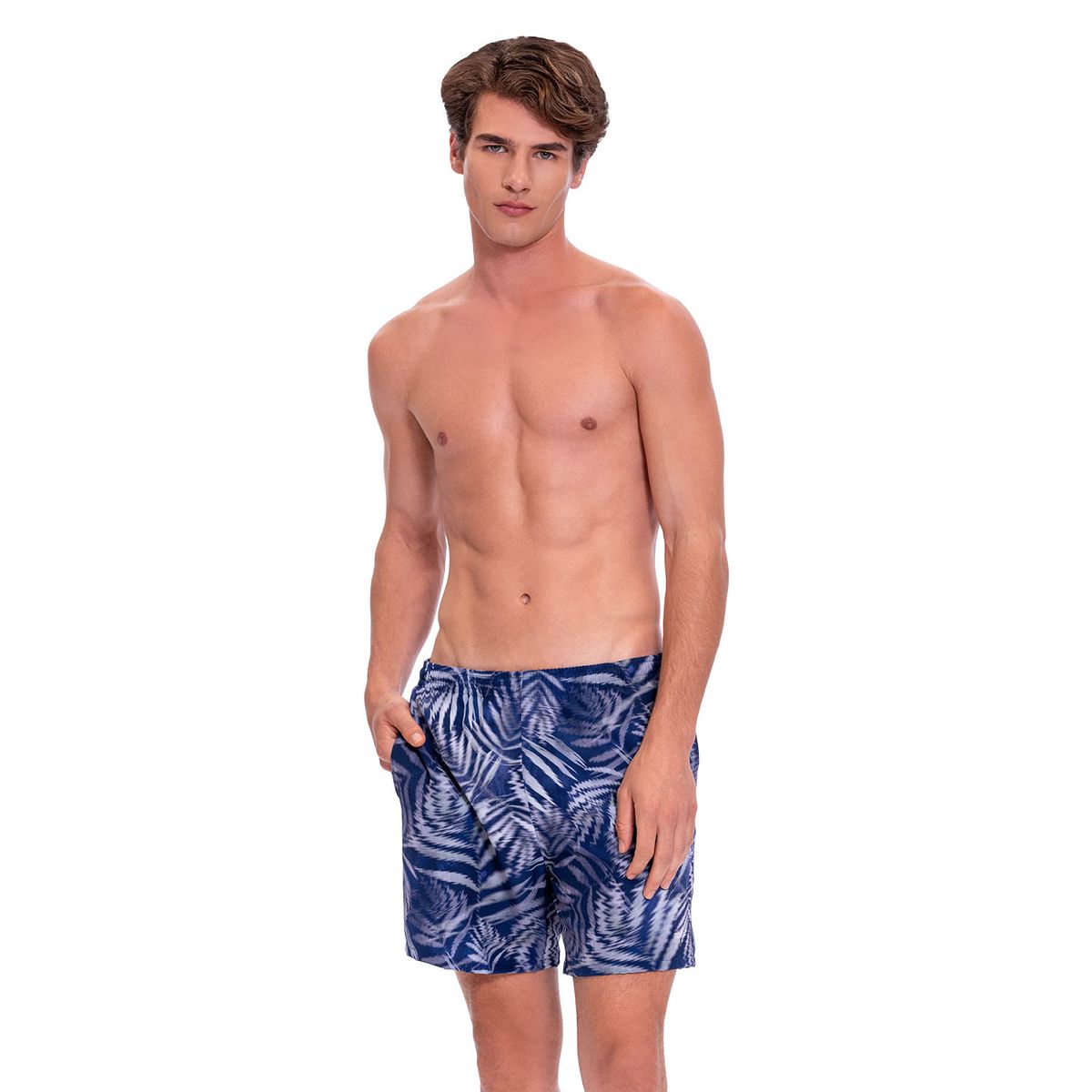 TOTTO - Pantaloneta Estampada Secado Rapido Lown Azul Hombre Totto