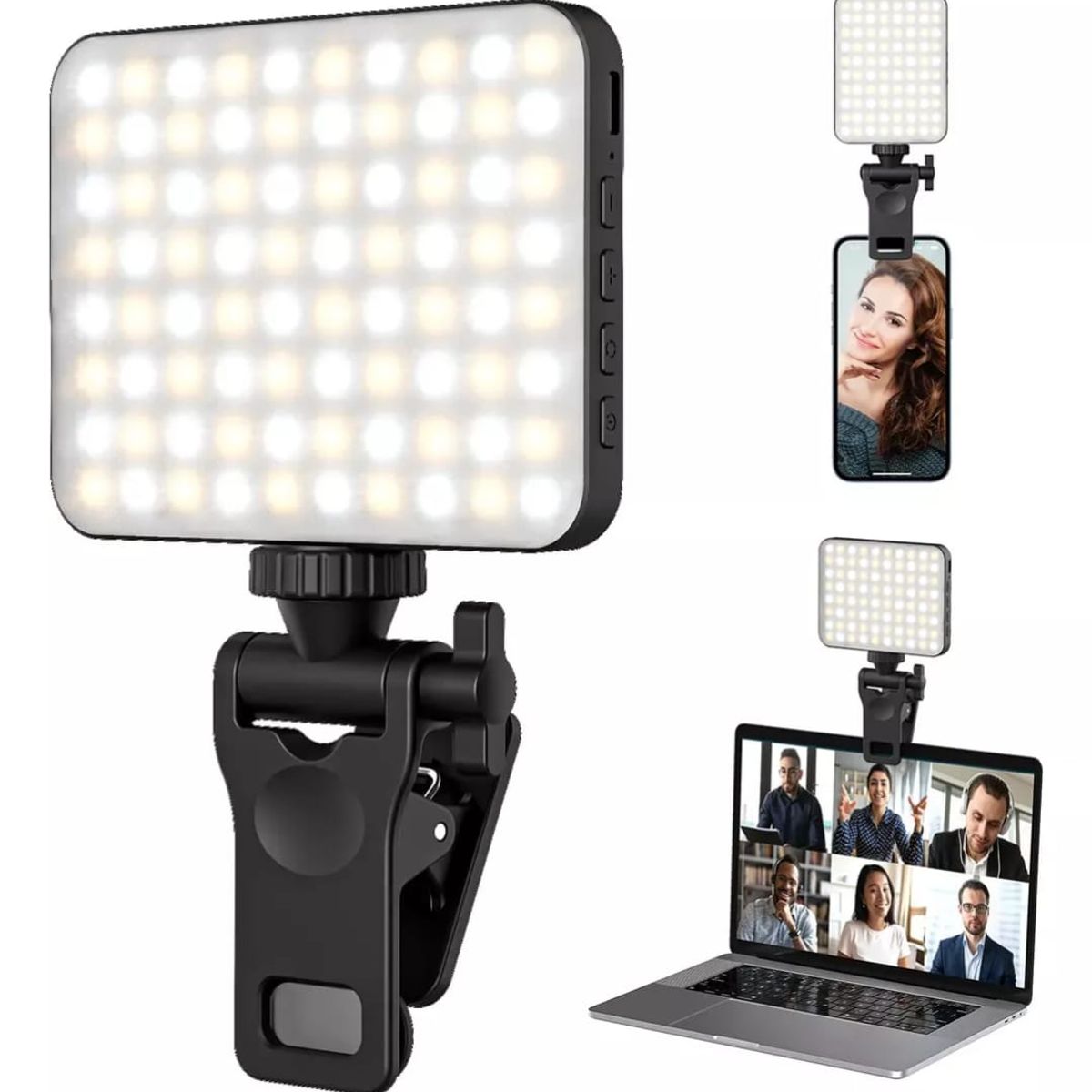 GENERICO - Luz Led Selfie Portátil  con Clip Para Celular y Tablet Video