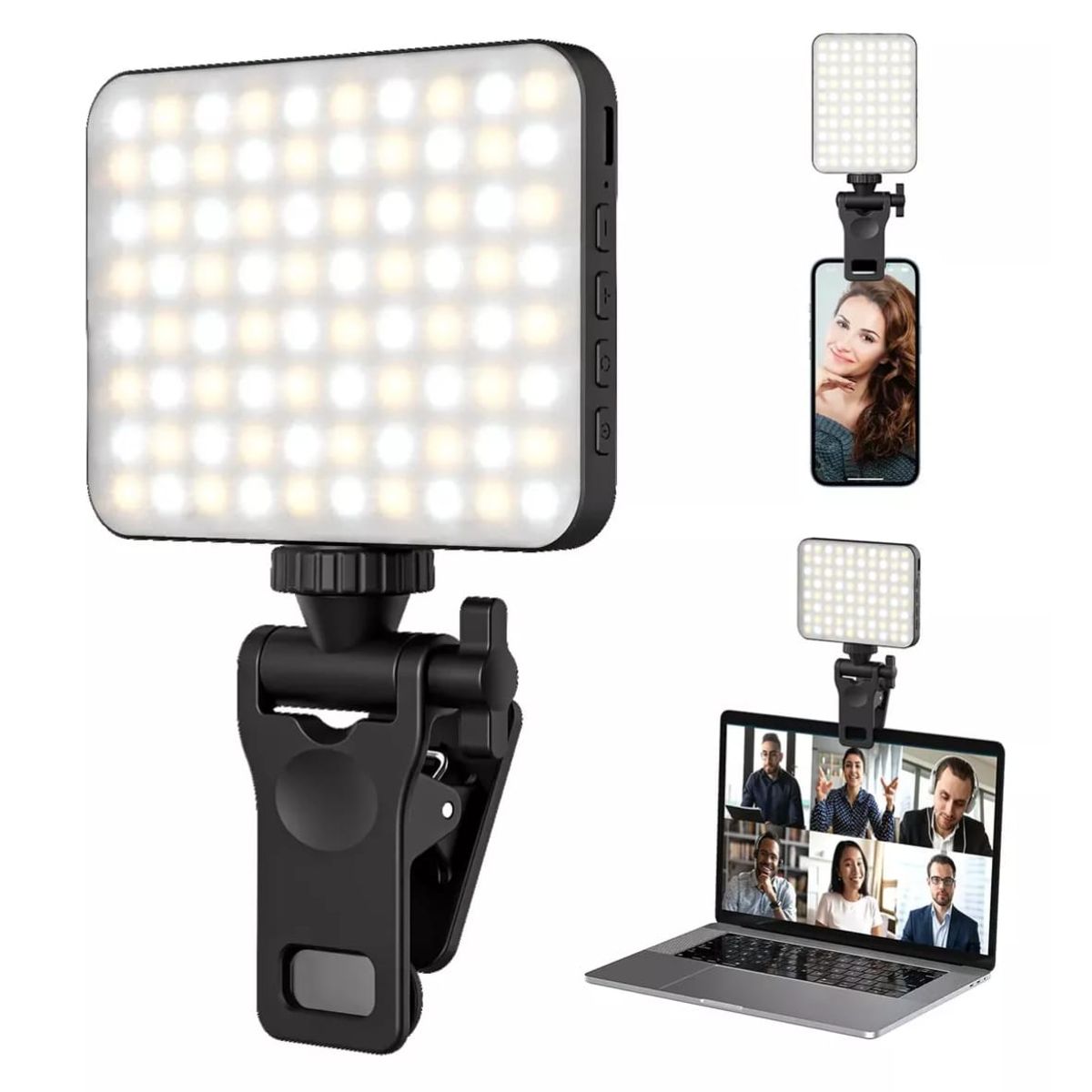 GENERICO - Luz Led Selfie Portátil  con Clip Para Celular y Tablet Video