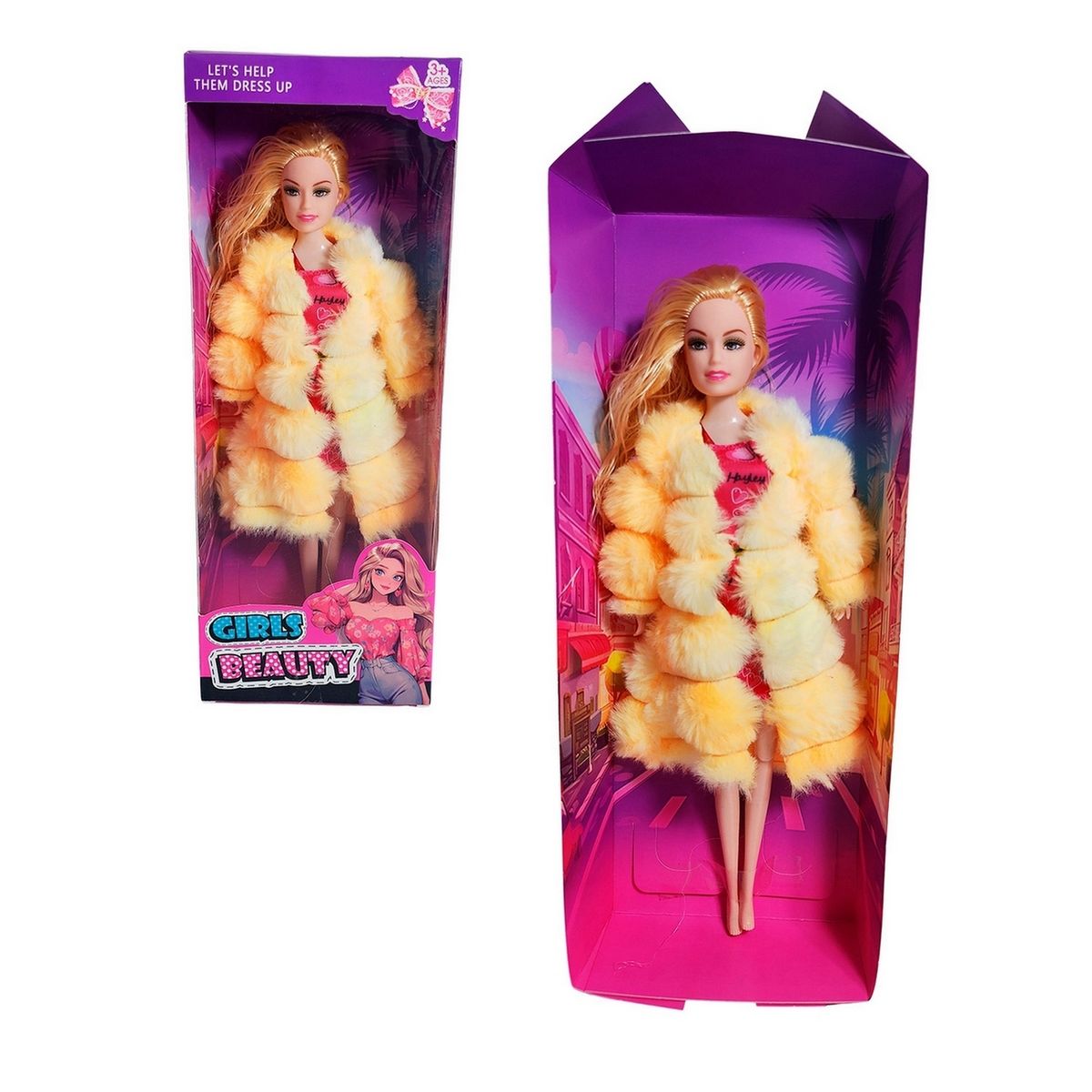 GENERICO - Muñeca Abrigo Peludo Juguete Interactivo Niña