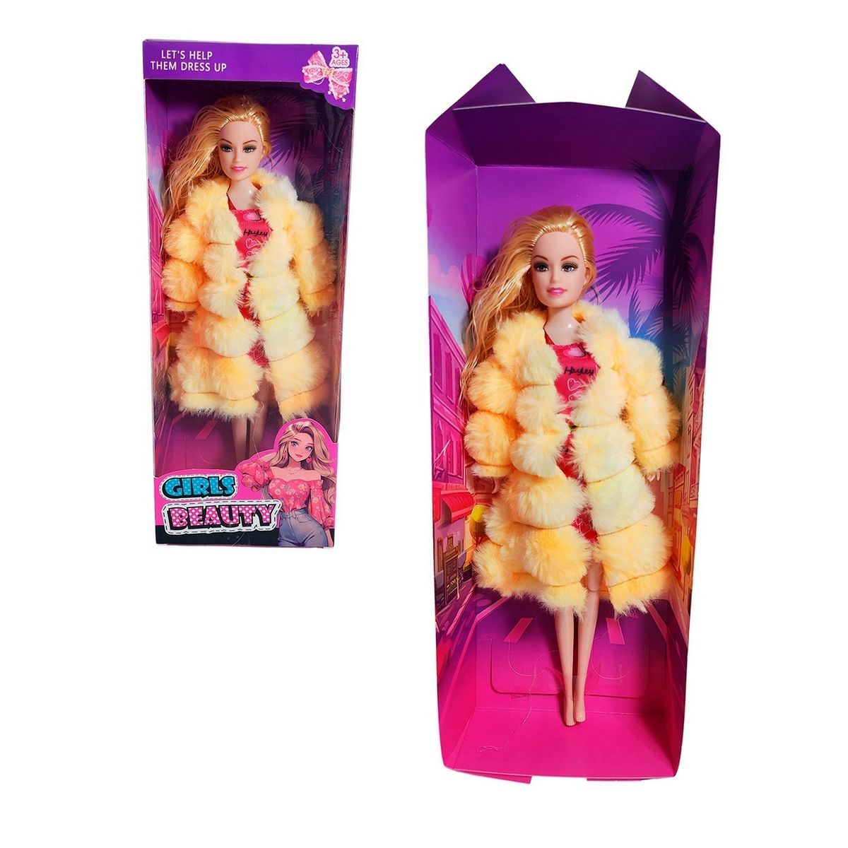 GENERICO - Muñeca Abrigo Peludo Juguete Interactivo Niña