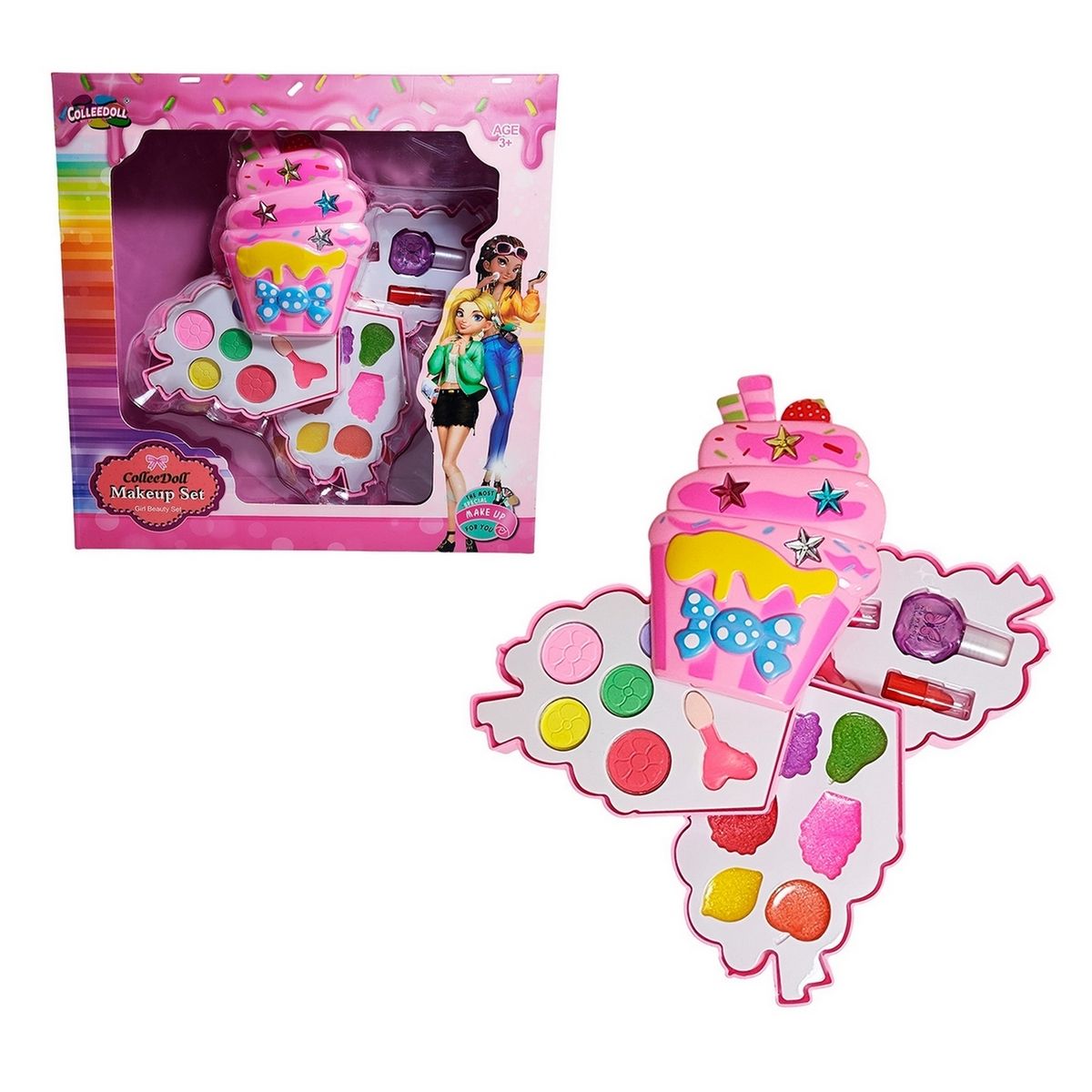 GENERICO - Kit De Maquillaje Cono Niñas Juguete Princesas Pinta Uñas