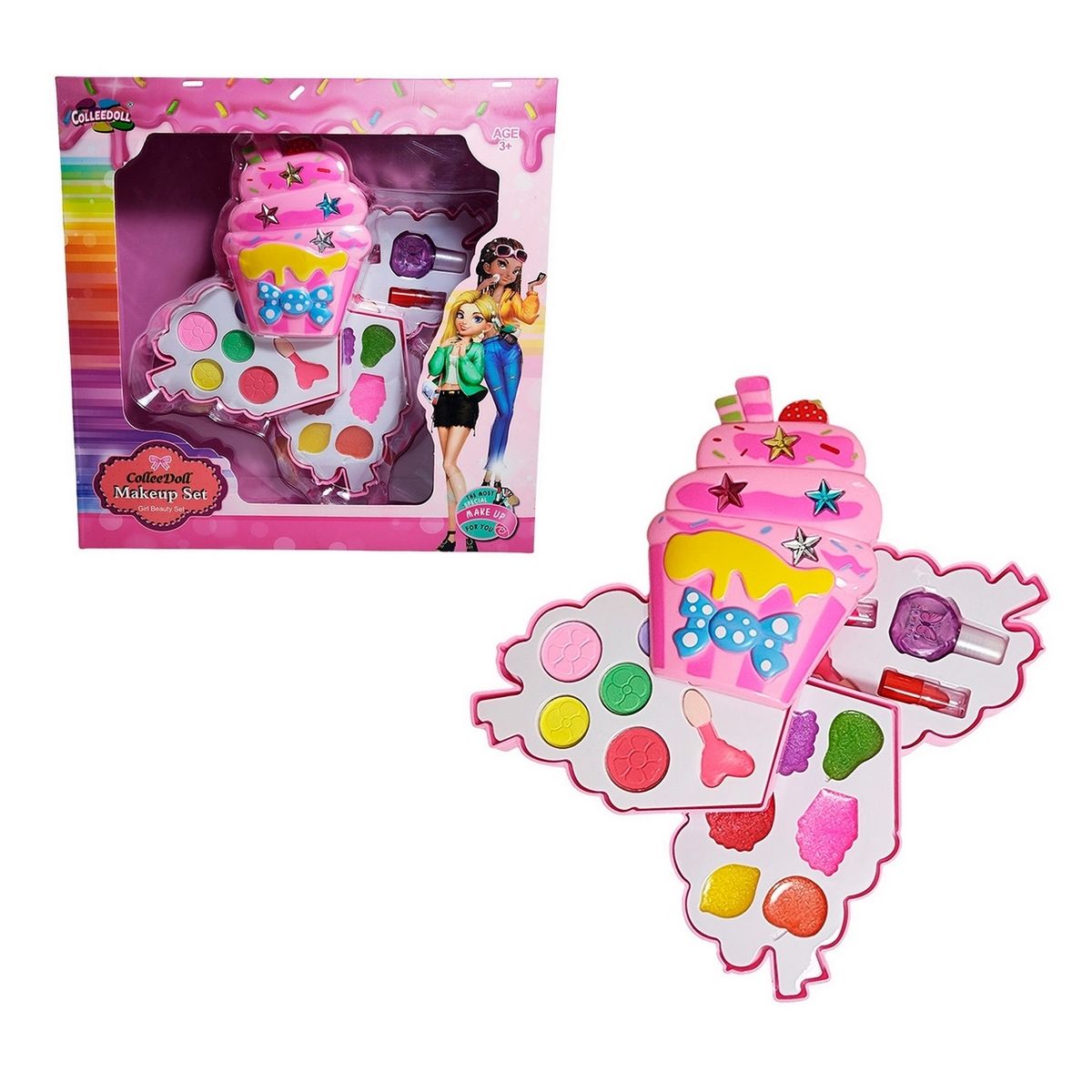 GENERICO - Kit De Maquillaje Cono Niñas Juguete Princesas Pinta Uñas