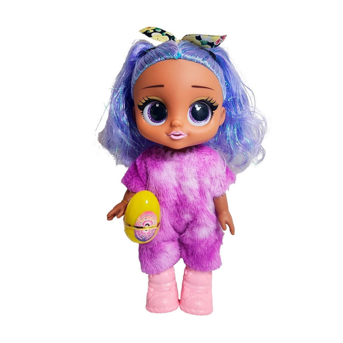 GENERICO - Muñeca Ojos Expresivos Vestido De Peluche + Huevo Sorpresa