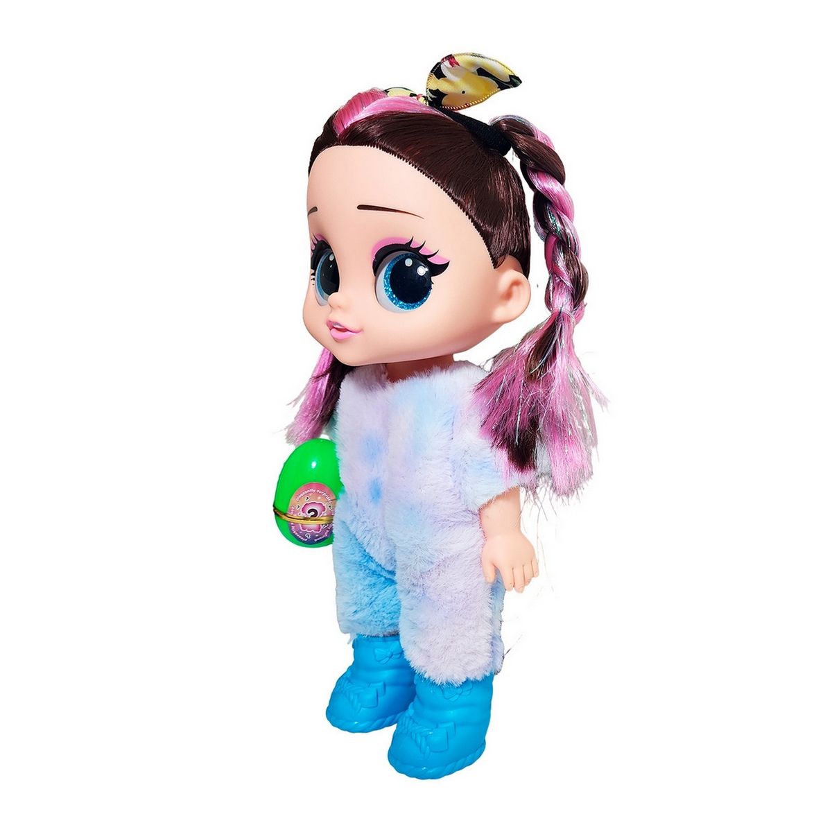 GENERICO - Muñeca Ojos Expresivos Vestido De Peluche + Huevo Sorpresa