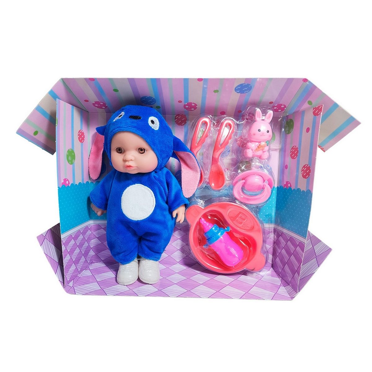 GENERICO - Muñeco Bebe Pijama + Utencilios Accesorios Juguete Niñas