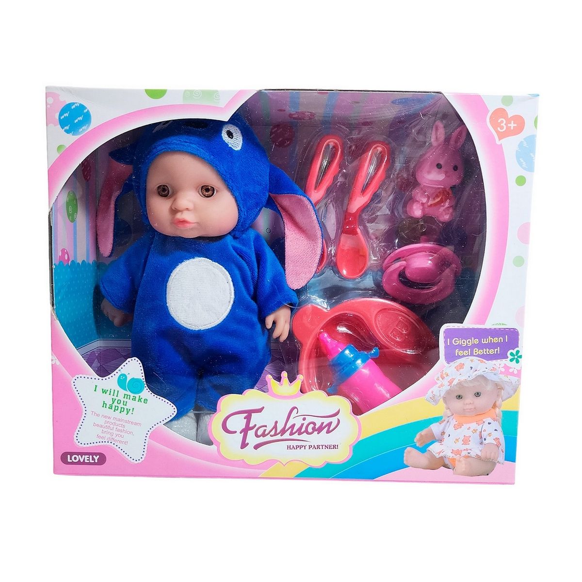 GENERICO - Muñeco Bebe Pijama + Utencilios Accesorios Juguete Niñas