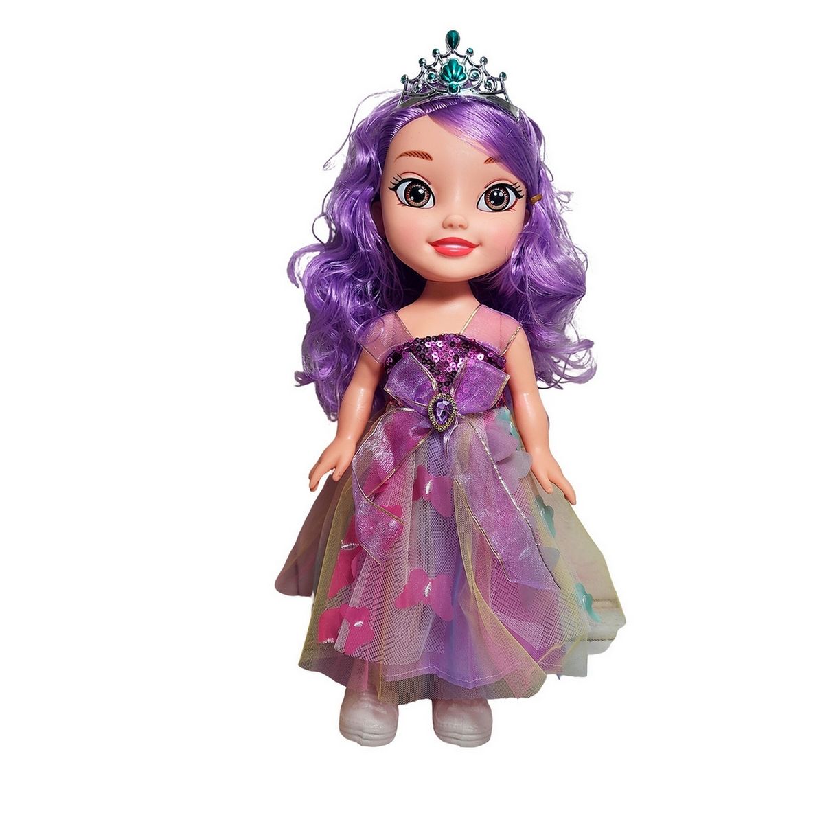 GENERICO - Muñeca Reina Con Corona Y Vestido + Bolso Juguete Niñas