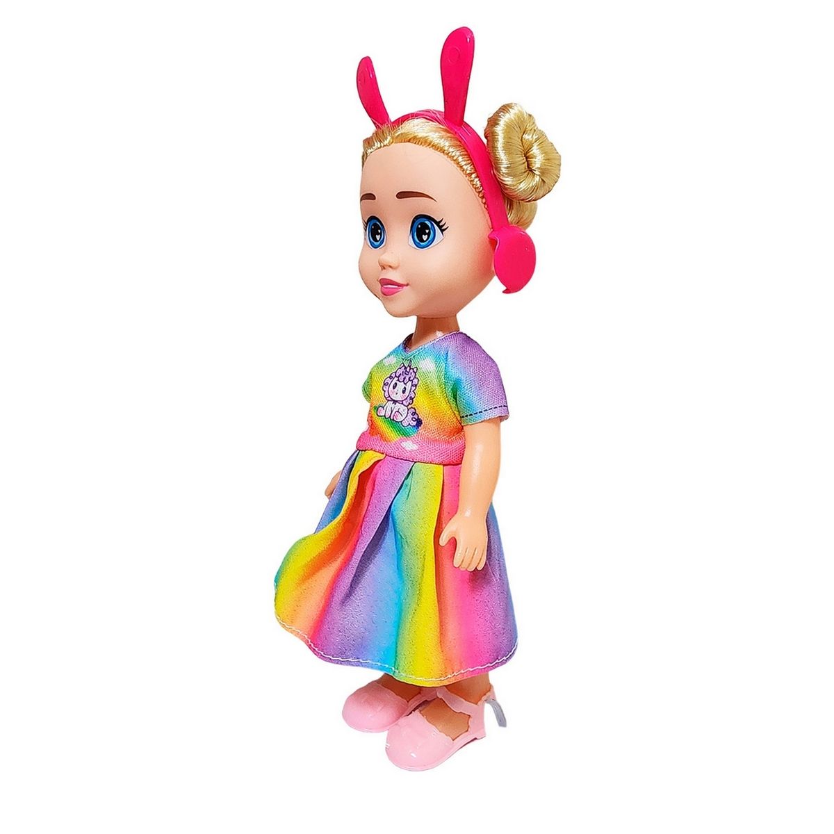 GENERICO - Muñeca Con Vestido Diadema + Mascota Juguete Niñas