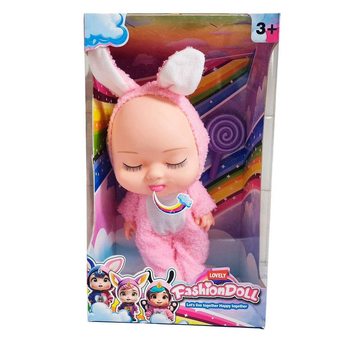 GENERICO - Muñeco Bebe Bebote Dormilon Tierno + Paleta Juguete Niñas