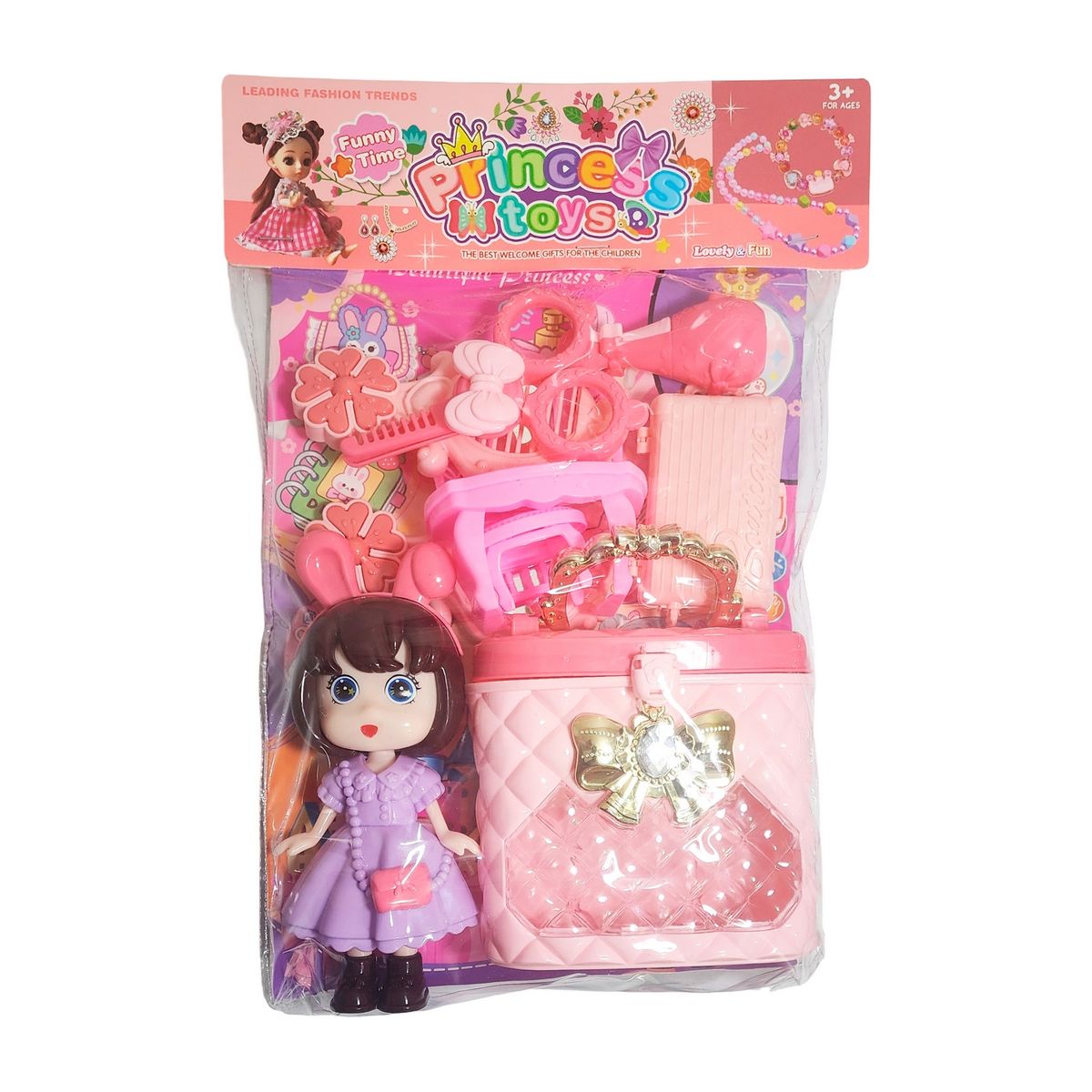 GENERICO - Muñeca Juguete Niñas + Accesorio Belleza Tocador Interactivo