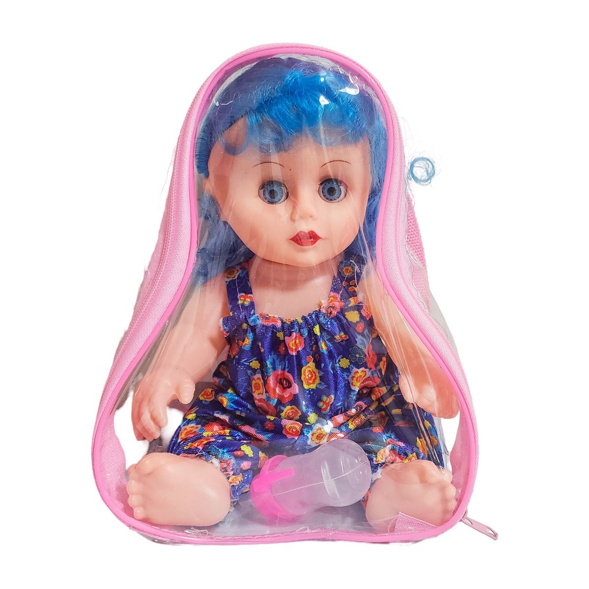 GENERICO - Muñeca Con Vestido Bebe Con Tetero En Bolso Juguete Niñas