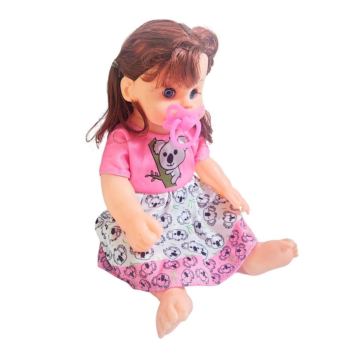 GENERICO - Muñeca Bebe Con Vestido Colores + Chupo Juguete Niñas