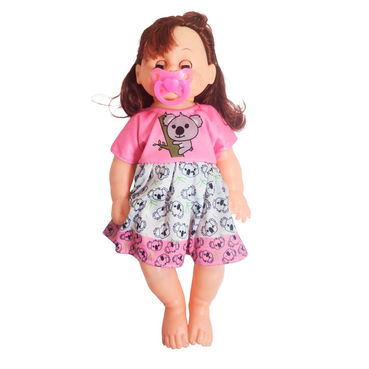 GENERICO - Muñeca Bebe Con Vestido Colores + Chupo Juguete Niñas