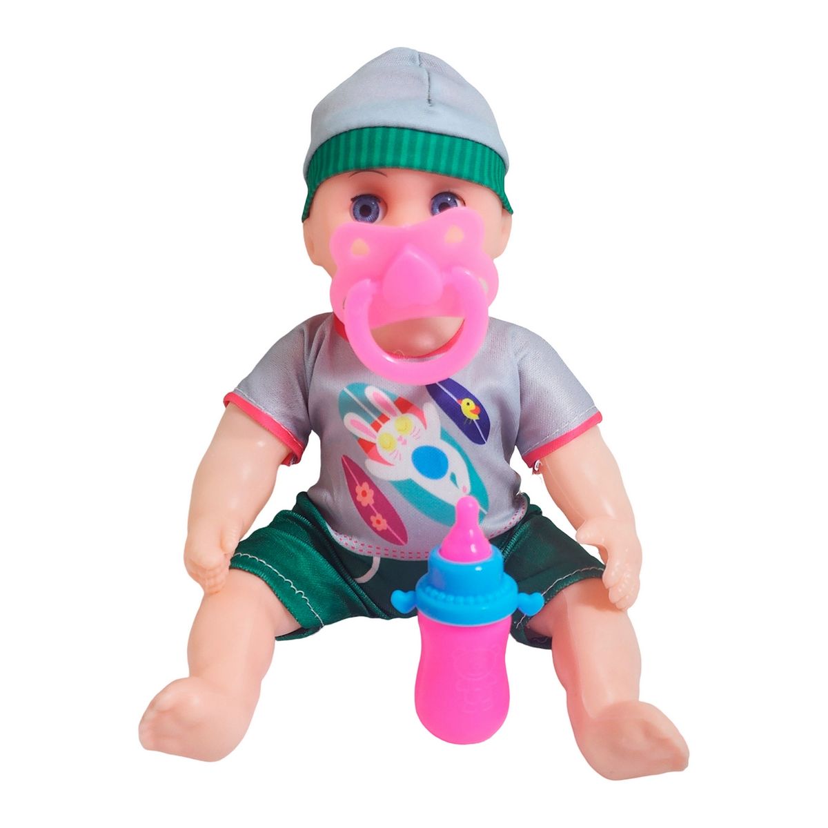 GENERICO - Muñeca Con Vestido Figura Bebe Tetero En Bolso Juguete Niñas