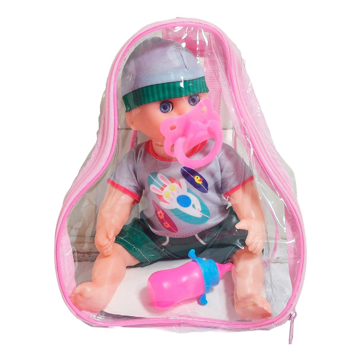 GENERICO - Muñeca Con Vestido Figura Bebe Tetero En Bolso Juguete Niñas