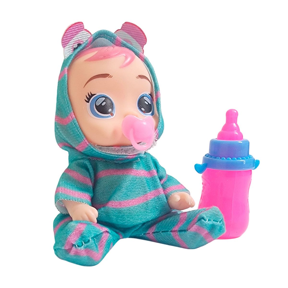 GENERICO - Muñeca Mini Pijama Colores + Chupo Y Tetero Juguete Niñas