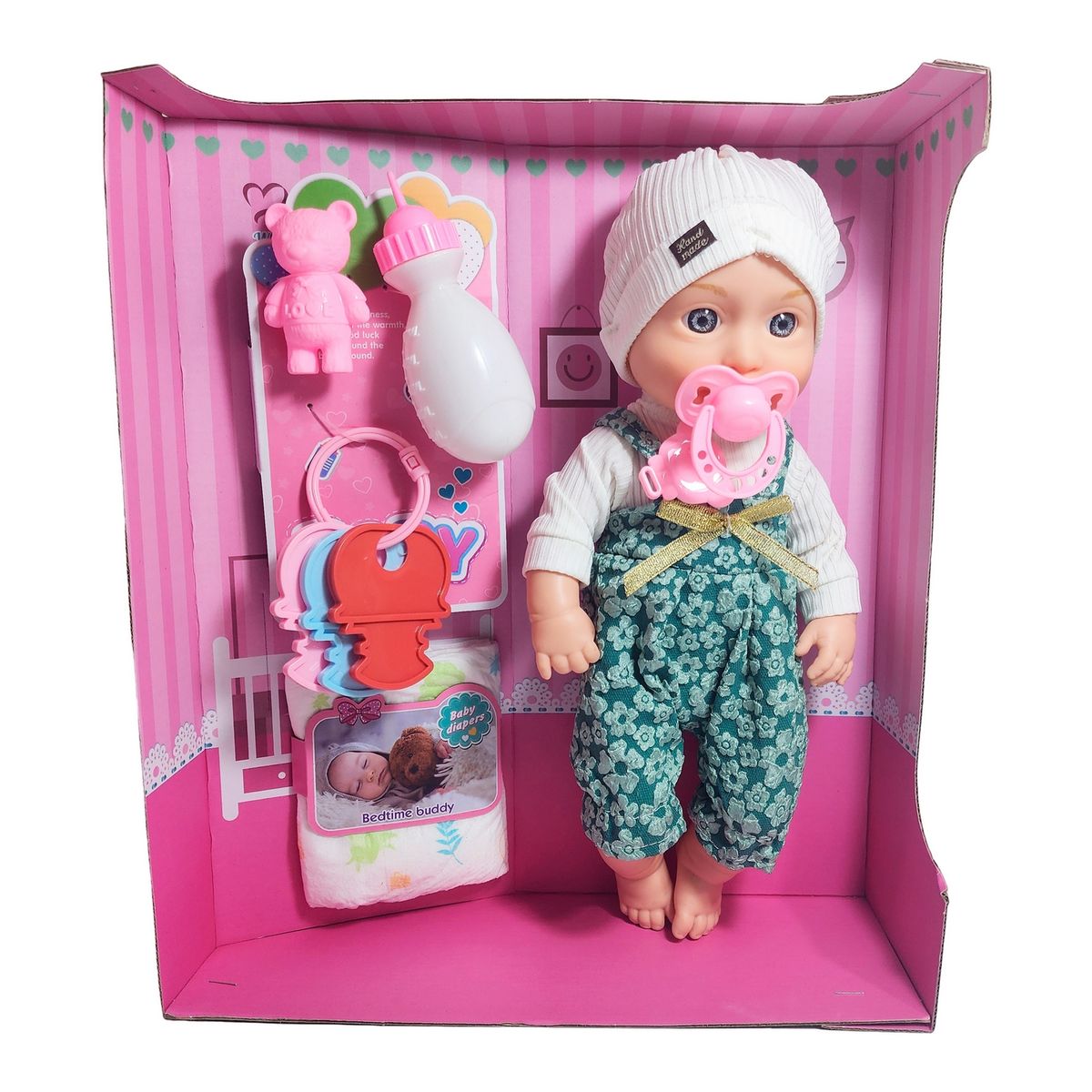 GENERICO - Muñeco Bebe Realista Con Pijama Sonajero Pañal De Juguete