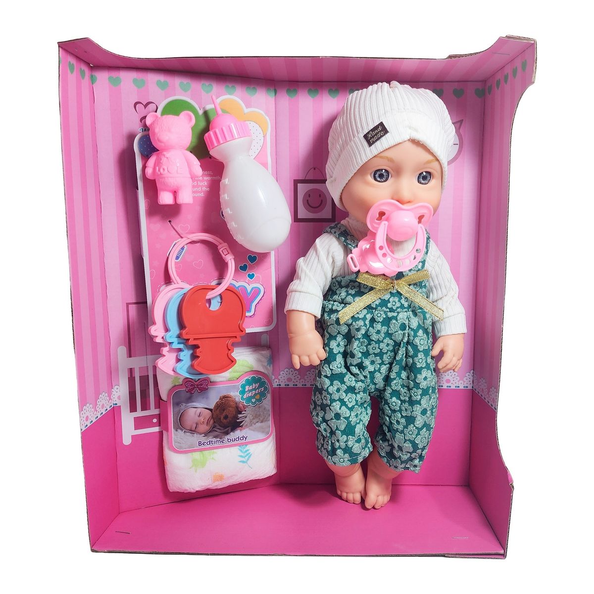 GENERICO - Muñeco Bebe Realista Con Pijama Sonajero Pañal De Juguete