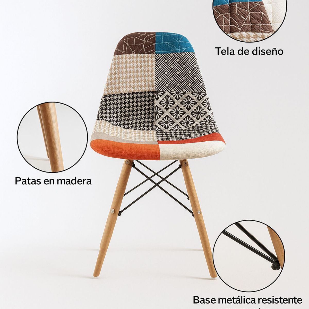ENTRE NOS HOME - Silla Comedor Prisma Patchwork