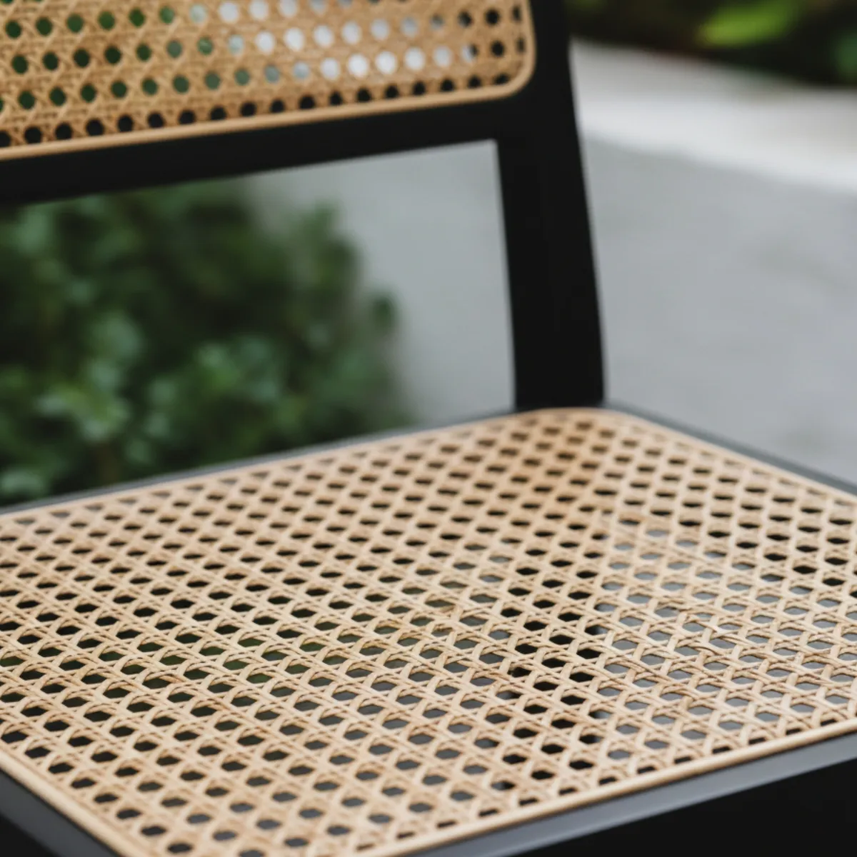 ENTRE NOS HOME - Silla Comedor Serena Estilo Ratán Marco Negro