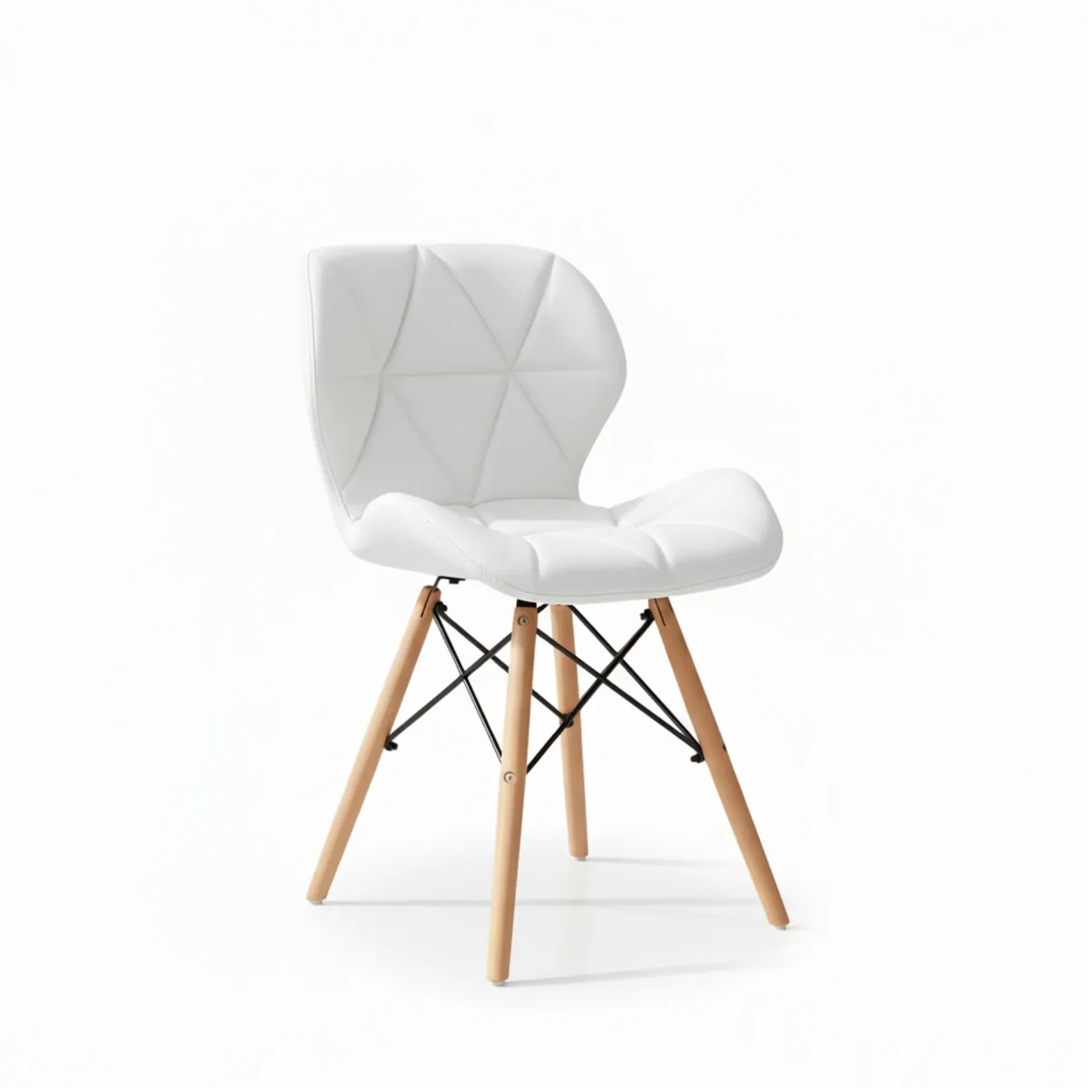 ENTRE NOS HOME - Silla Comedor Mariposa Blanca Acolchada Diseño Eames Nórdico