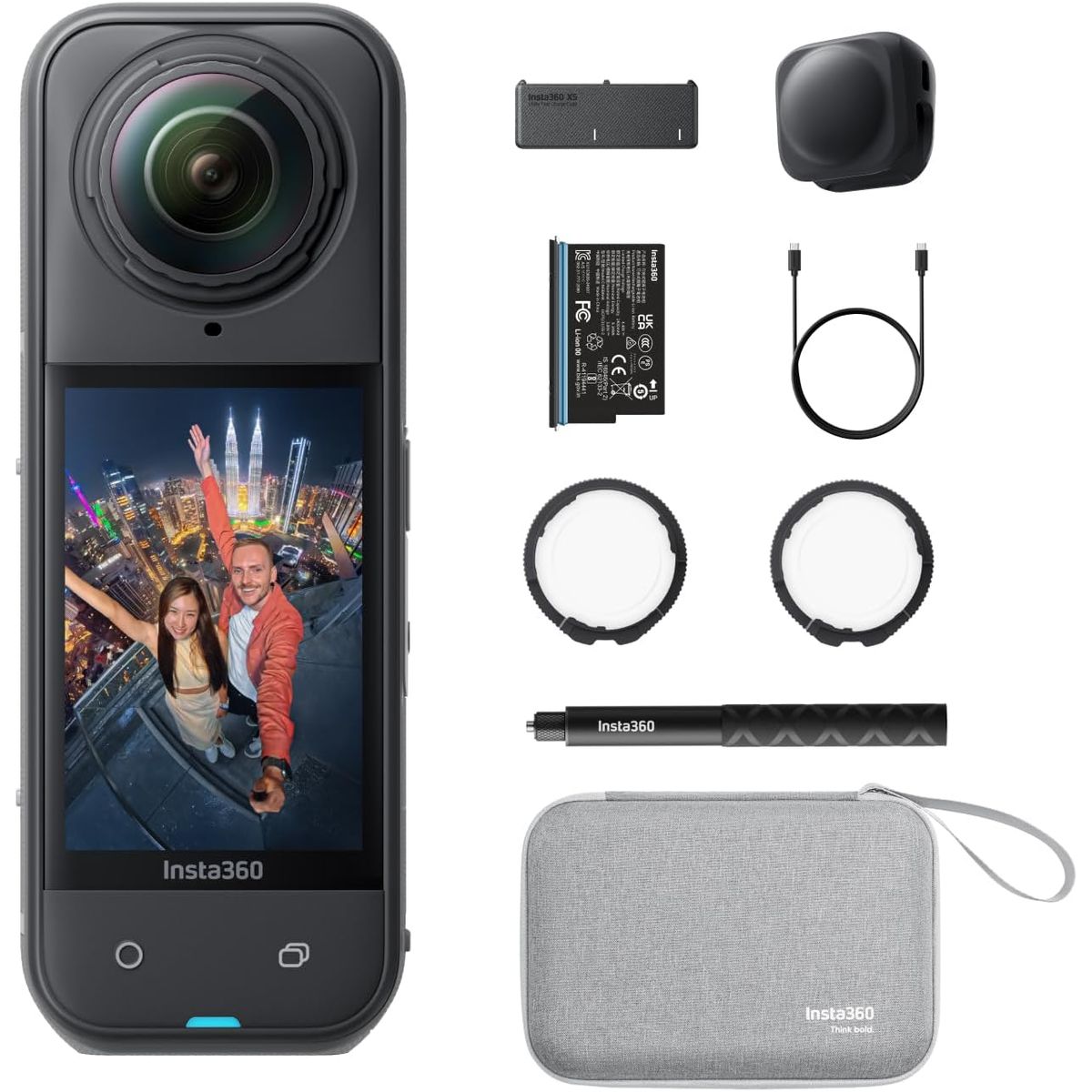 INSTA360 - Insta360 Paquete X5 Essentials - Cámara de acción 8K impermeable de 360°