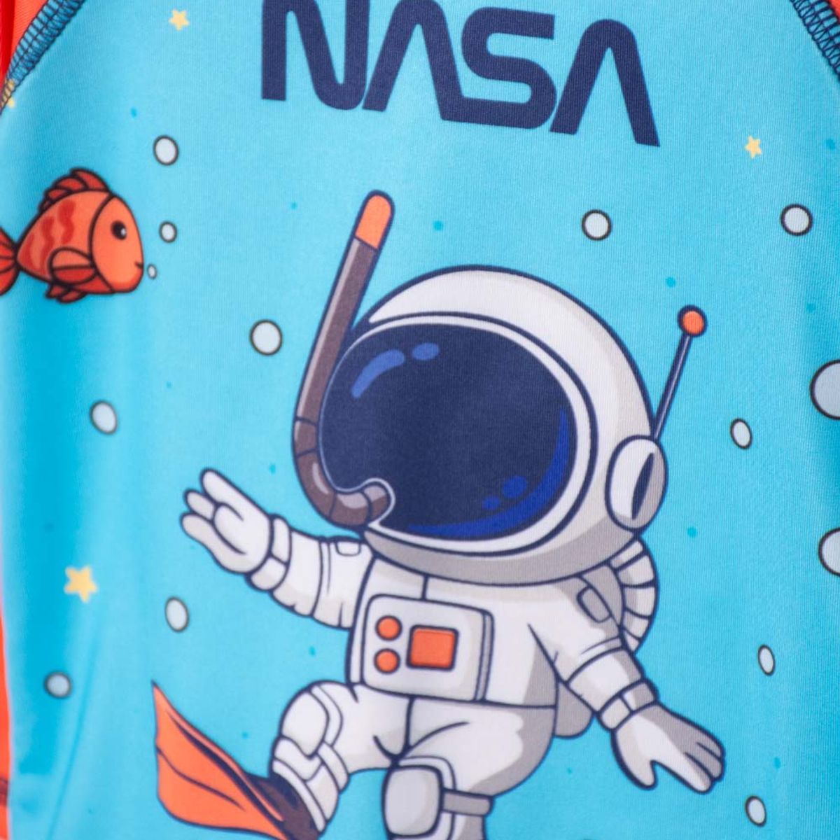 NASA - Conjunto de baño de la Nasa azul y naranja para bebé niño