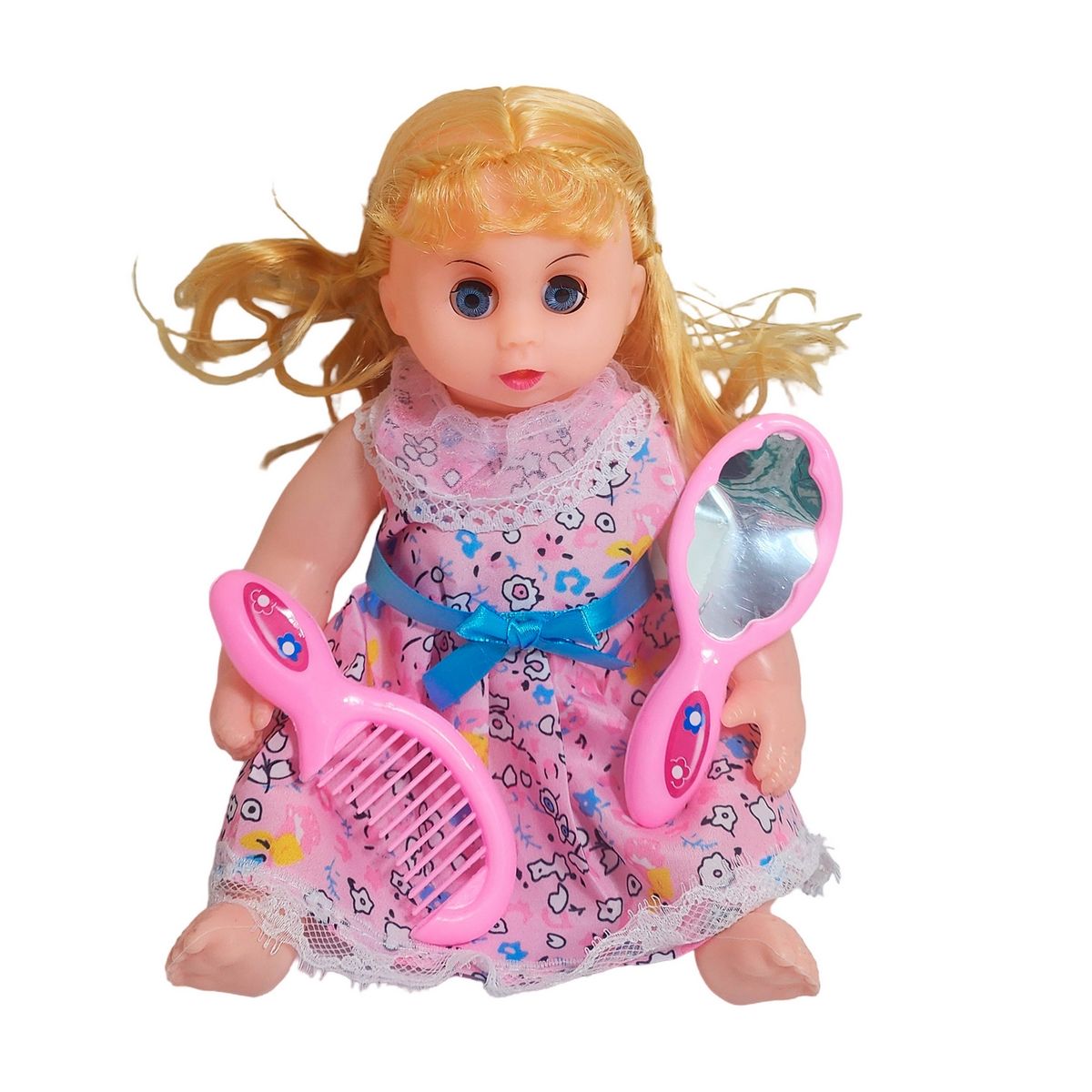 GENERICO - Muñeca Con Vestido Figura Peine Y Espejo Bolso Juguete Niñas