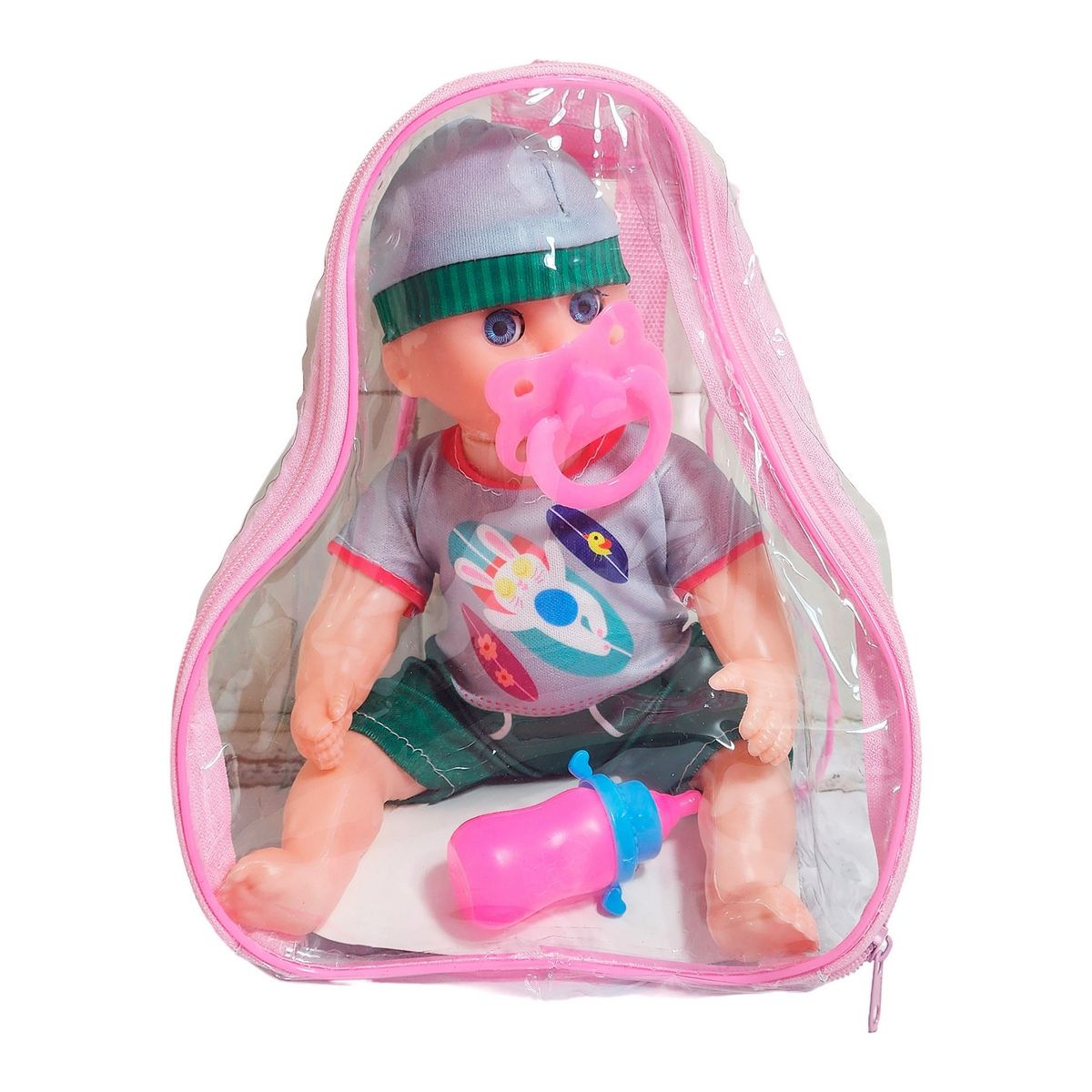 GENERICO - Muñeca Con Vestido Figura Bebe Tetero En Bolso Juguete Niñas