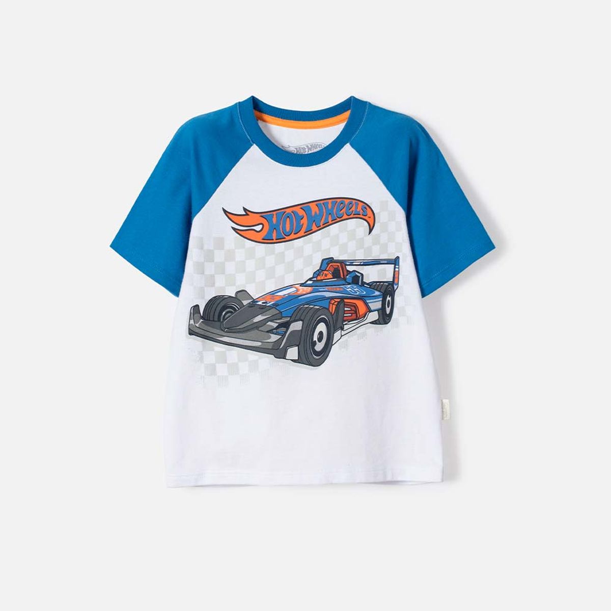 HOT WHEELS - Camiseta de Hot Wheels manga corta azul y blanco para niño 2T a 6T