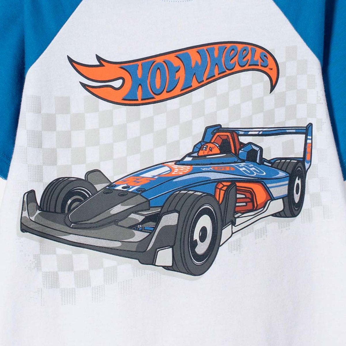 HOT WHEELS - Camiseta de Hot Wheels manga corta azul y blanco para niño 2T a 6T
