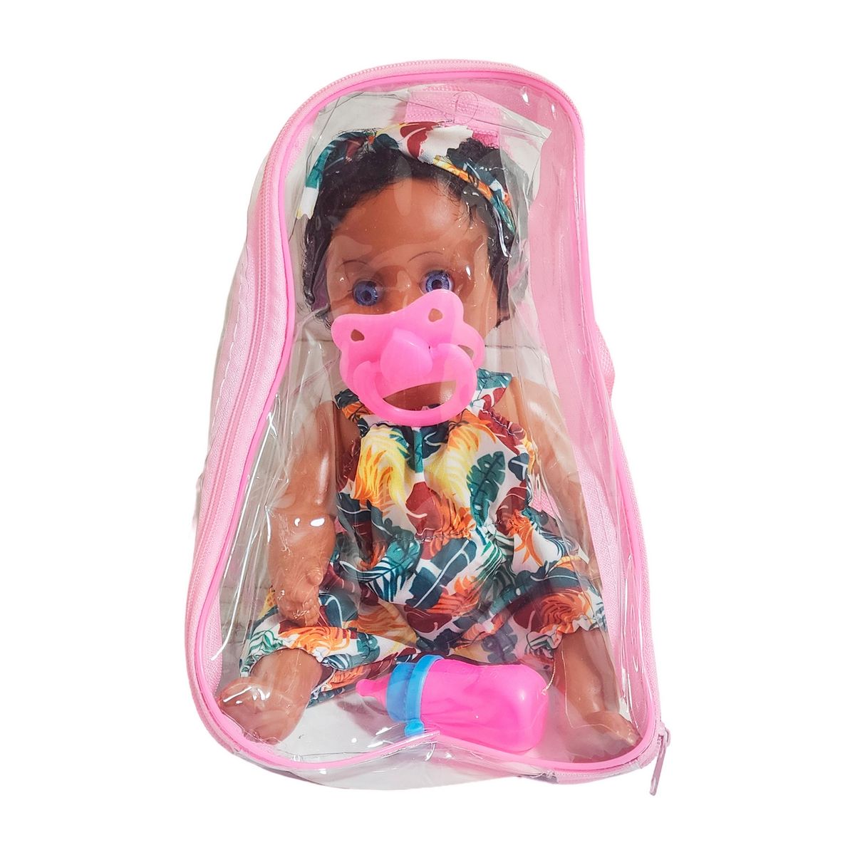 GENERICO - Muñeca Con Vestido Color Bebe Tetero En Bolso Juguete Niñas