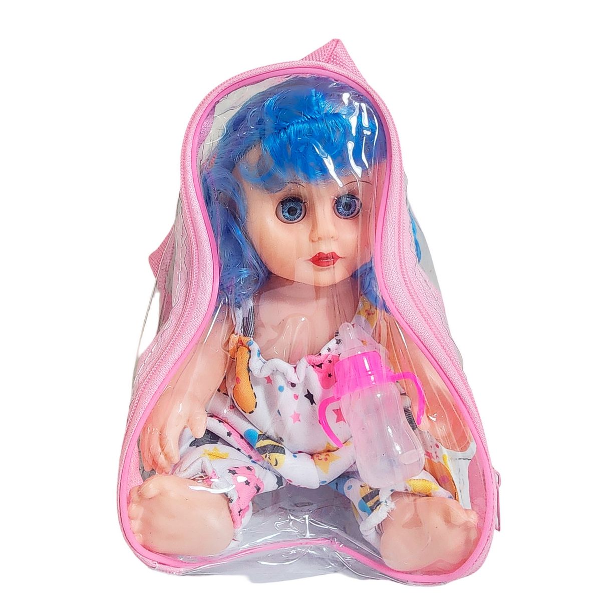 GENERICO - Muñeca Con Vestido Bebe Con Tetero En Bolso Juguete Niñas