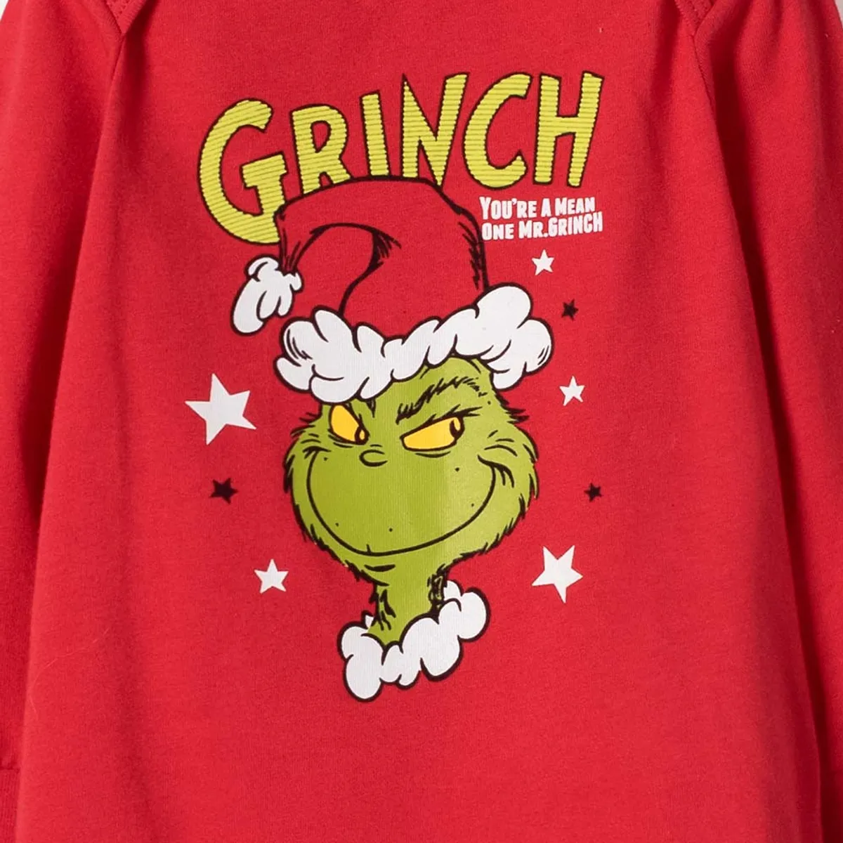 MIC - Pijama de Grinch con pantalón largo rojo para bebé