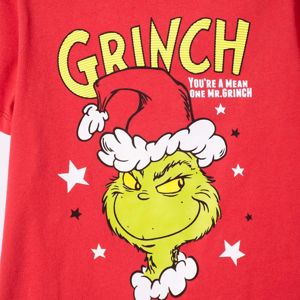 MIC - Pijama de Grinch pantalón largo rojo para niño 2T a 5T
