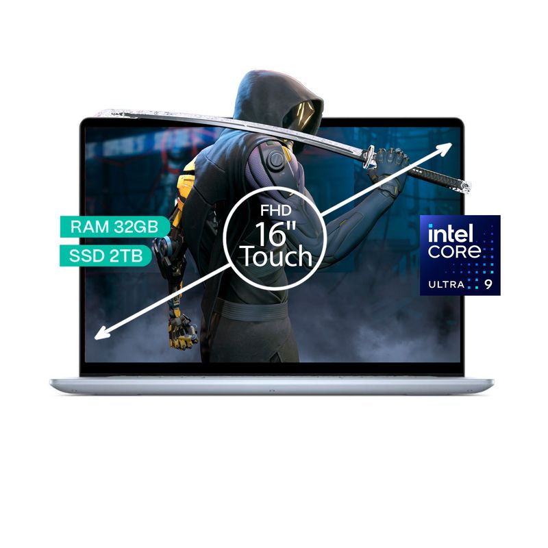 DELL - Portatil Dell Inspiron 16 7640 Core Ultra 9 185H Ram 32Gb/ 2 TB SSD 16" FHD TOUCH WIN 11 HOME