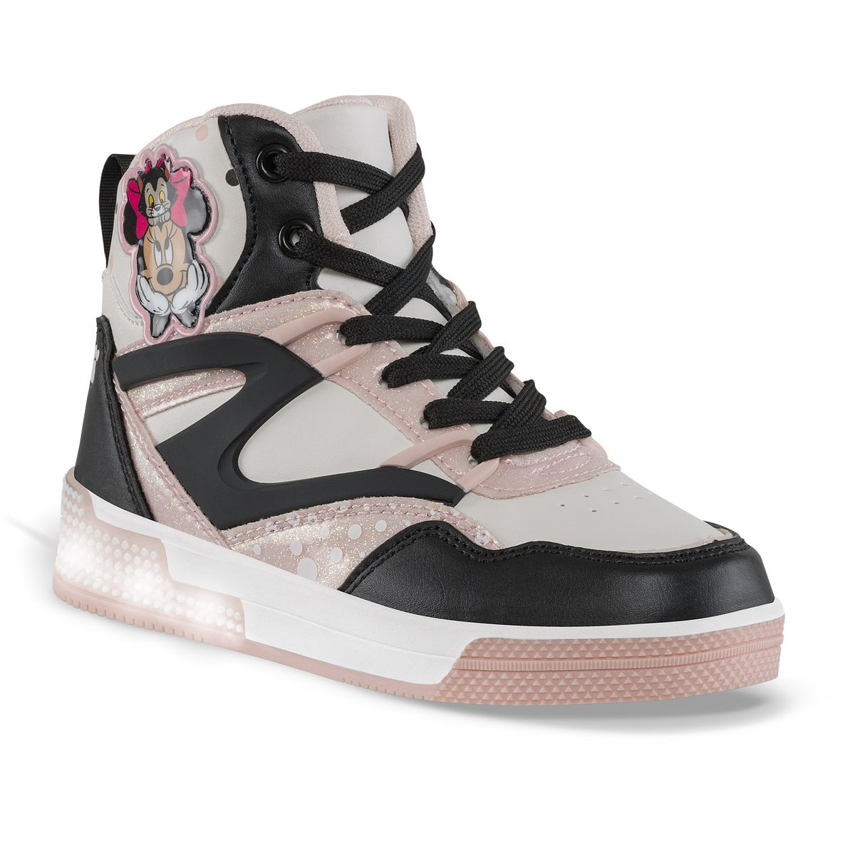 DISNEY - Tenis con Luces Minnie Dilar Negro-Rosa Disney para Niño