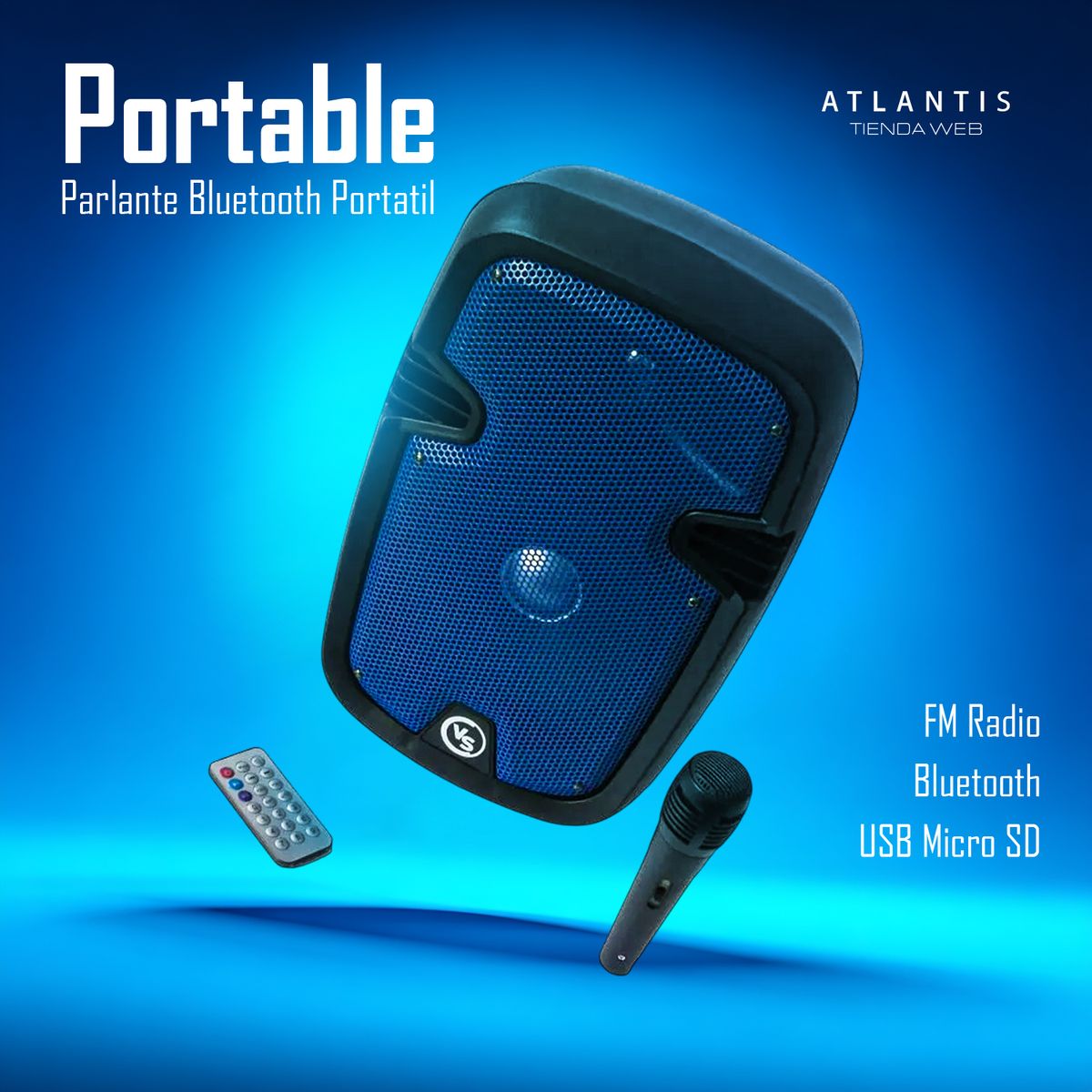 SONIVOX - Parlante Sonivox Vs-ss2378 8 Bluetooth Micrófono Luces Led