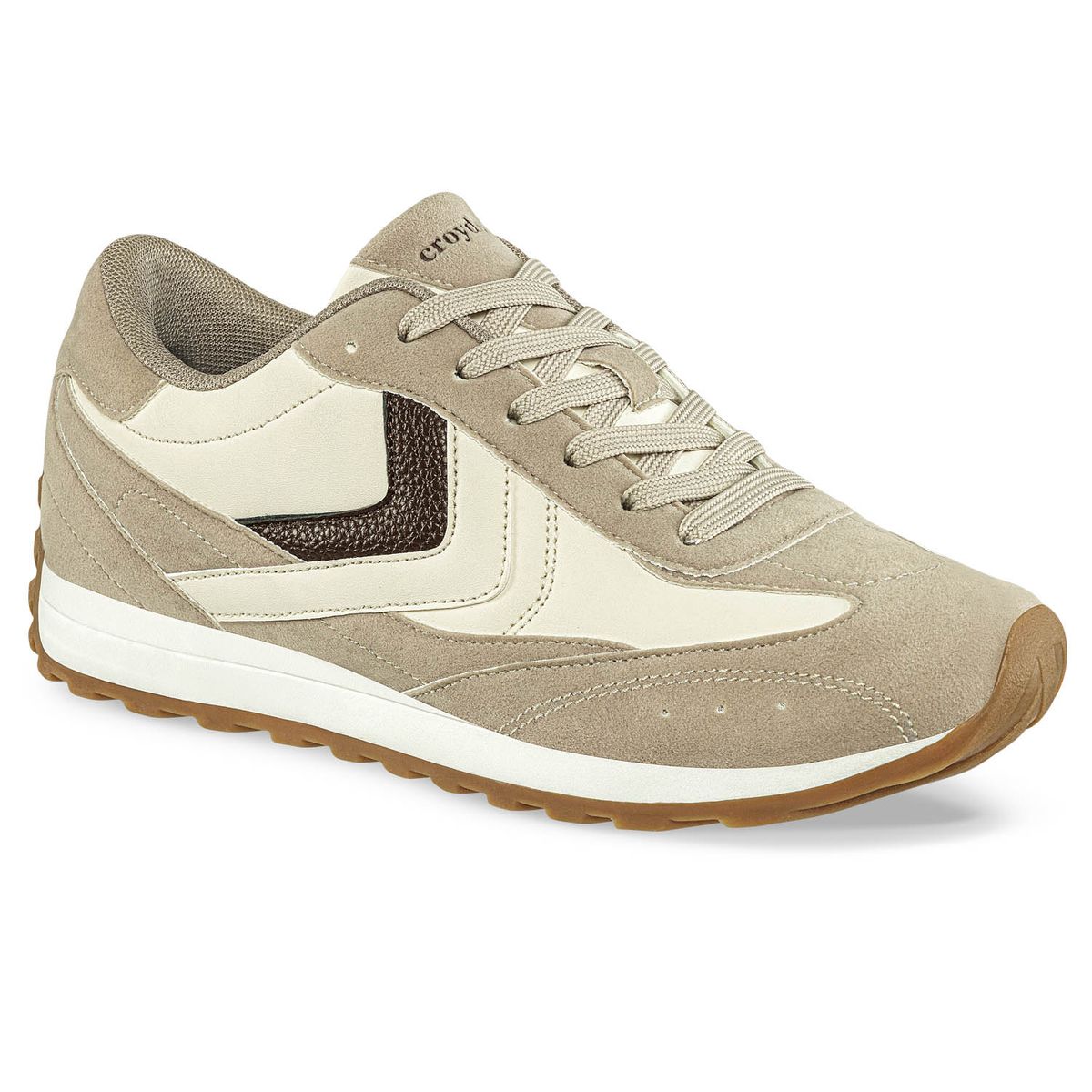 CROYDON - Tenis Urbanos Salima Beige-Café Croydon para Mujer