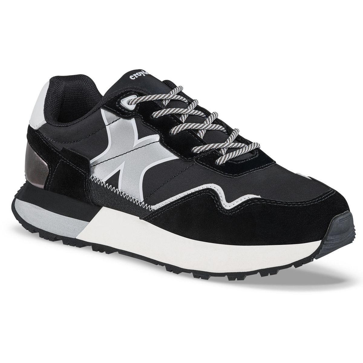 CROYDON - Tenis Urbanos Terniza Negro-Plata Croydon para Mujer