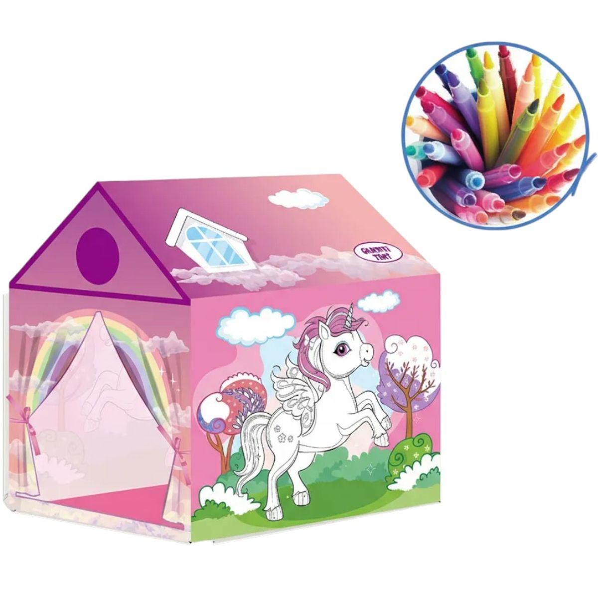 KIDSHOP - Carpa De Juego Graffiti Lavable Con Bolígrafo De Color CC-20