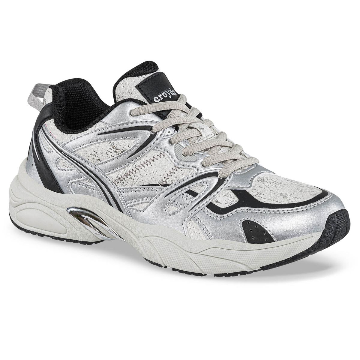 CROYDON - Tenis Urbanos Argame Gris-Negro Croydon para Mujer