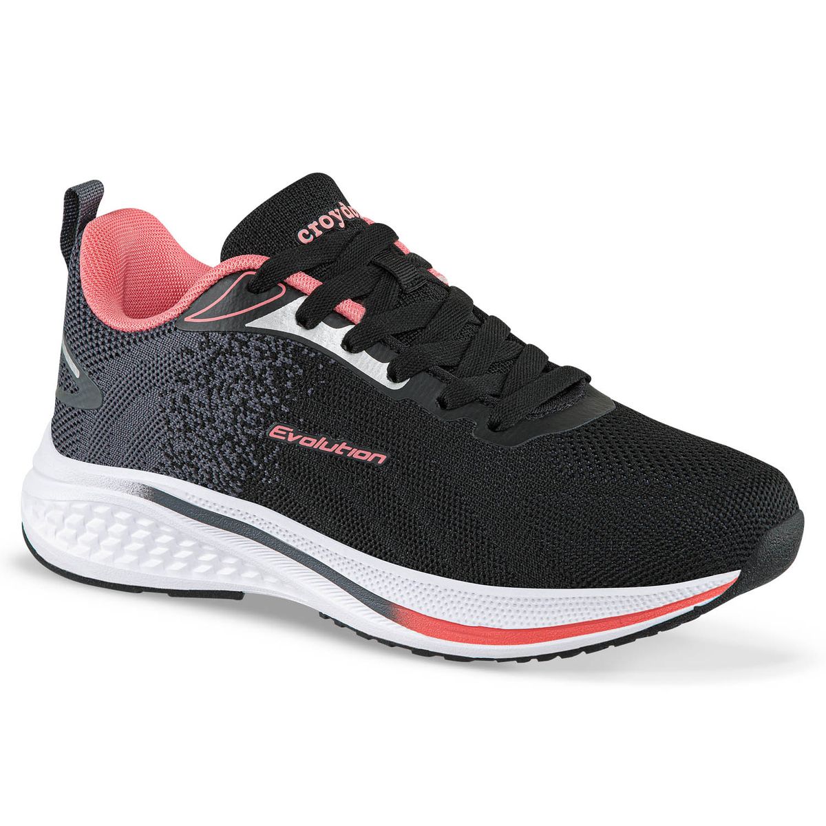 CROYDON - Tenis Running Zelar Negro-Coral Croydon para Mujer
