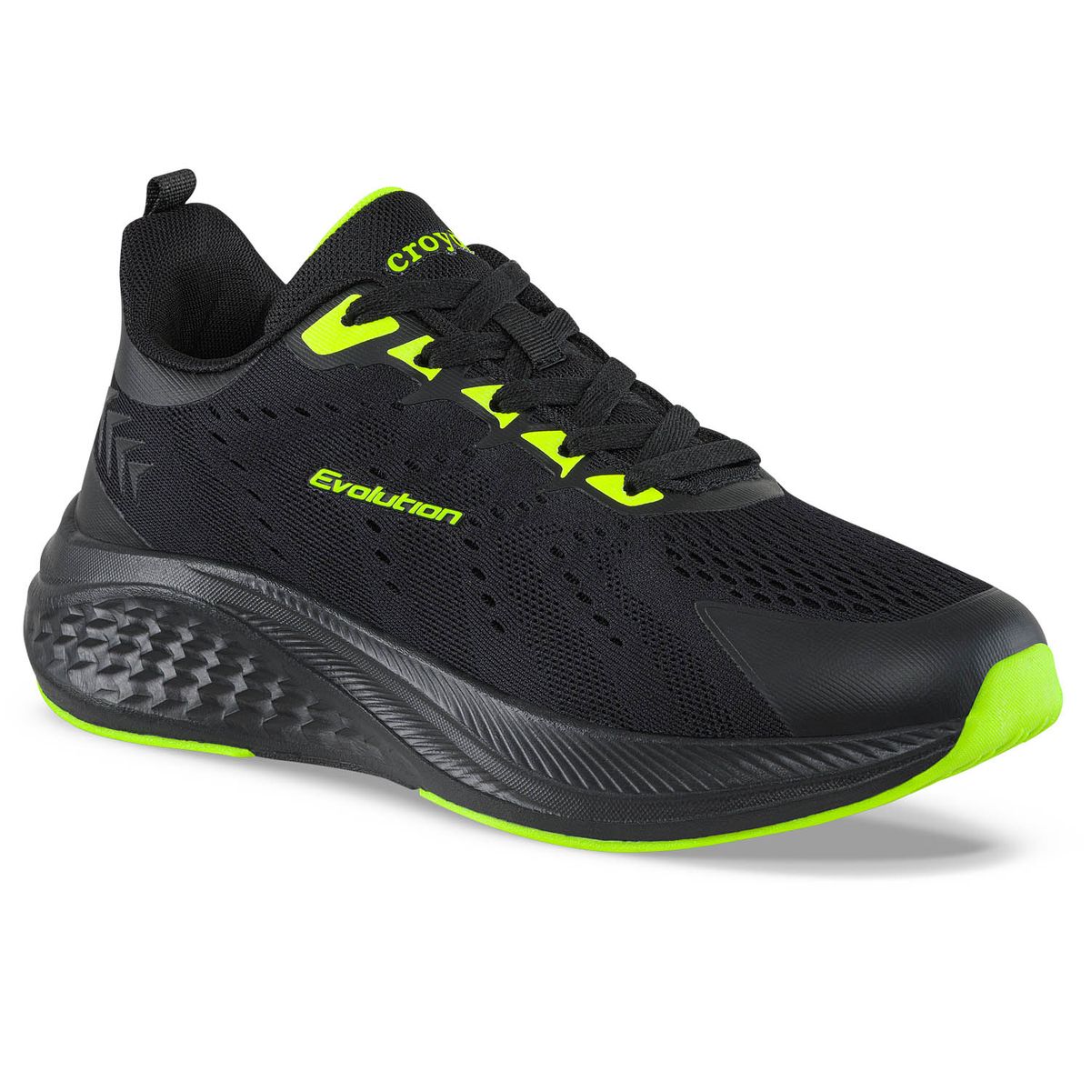 CROYDON - Tenis Running Armal Negro-Verde Croydon para Hombre