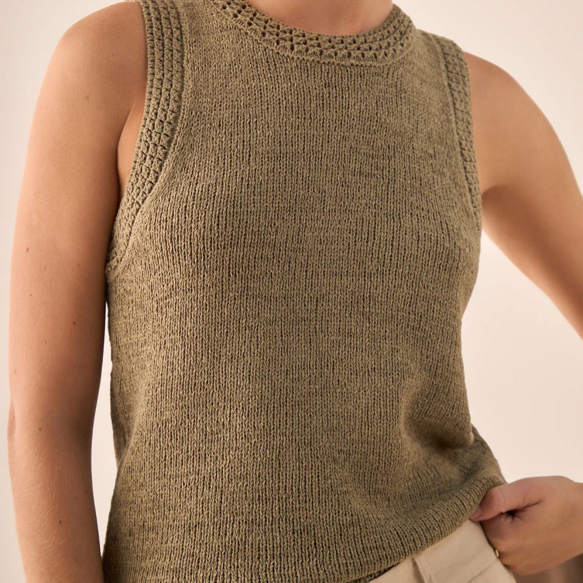 ESPRIT - Esprit Camiseta tipo Chaleco para Dama Crochet Blusa Mujer