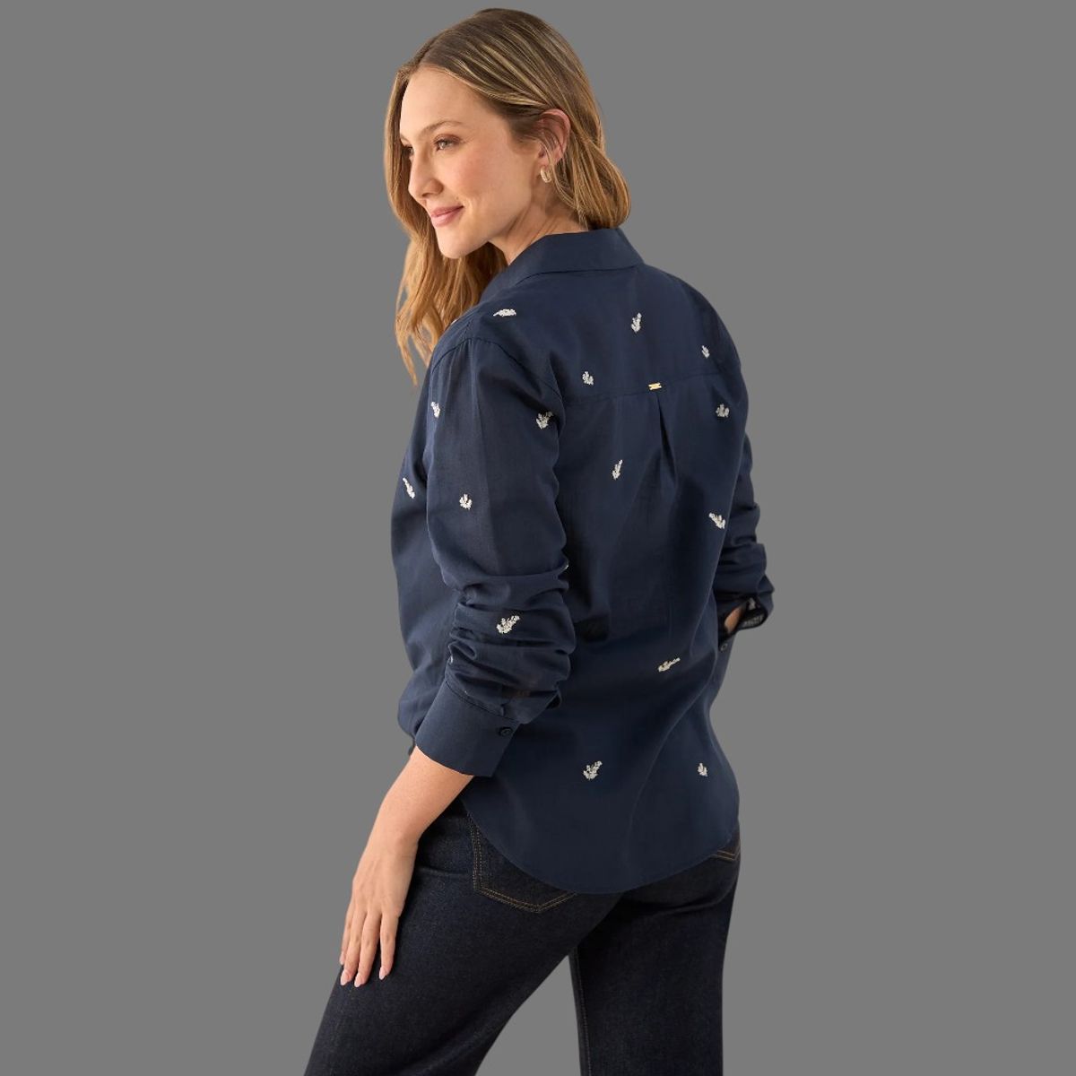 ESPRIT - Esprit Camisa para Dama Bordada Floral  Blusa Mujer Diario