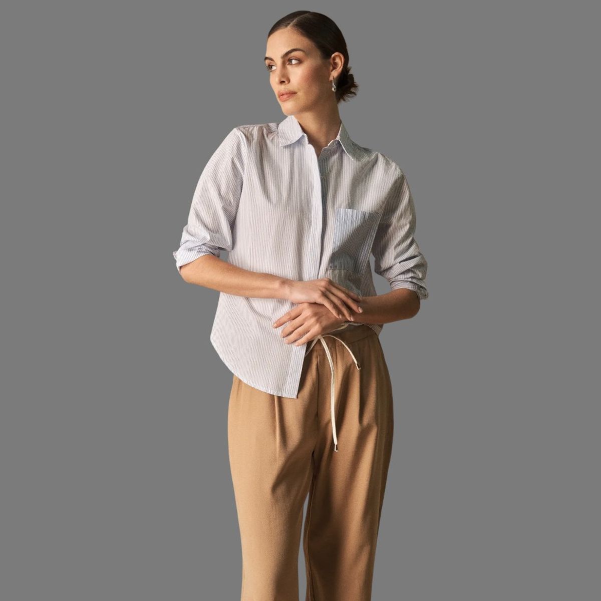 ESPRIT - Esprit Camisa para Dama con Rayas Blusa Mujer Elegante