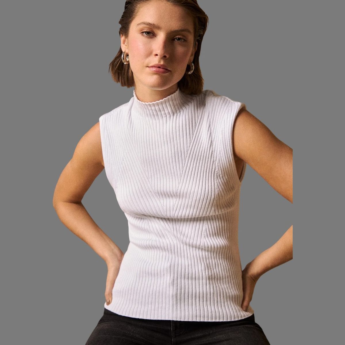 ESPRIT - Esprit Camisa Dama Cuello Alto Blusa Mujer Sin Mangas Formal