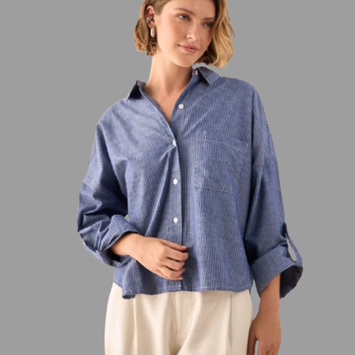 ESPRIT - Esprit Camisa Dama A Rayas Blusa Mujer Elegante Oversized